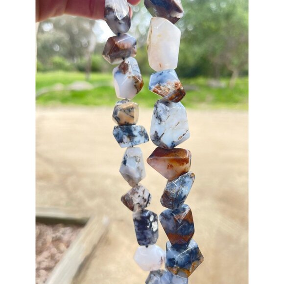 Vintage 14k Gold Agate Bead Necklace Signed GSJ - Picture 8 of 9